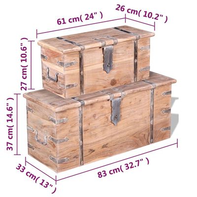 Dimensions overlay showing stacked chests: 83 cm width, 37 cm height, 33 cm depth, plus smaller top box
