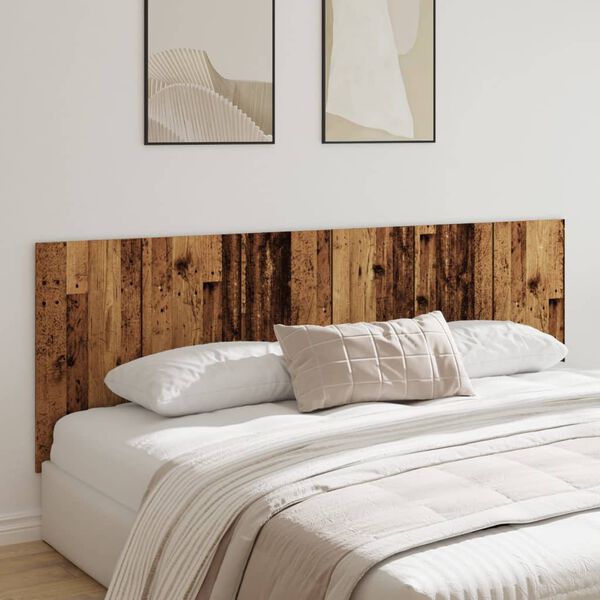 vidaXL Wall Headboard Old Wood Engineered Wood Full Size Bed