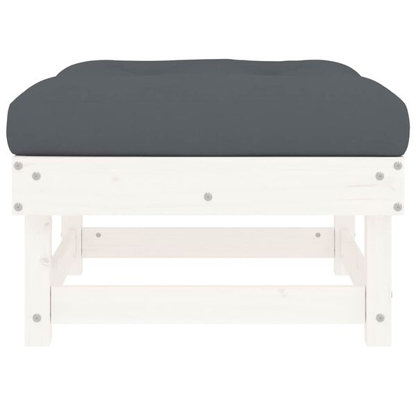 vidaXL Garden Footstool White, Anthracite