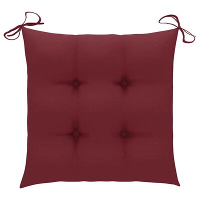 vidaXL Chair Cushions 2 pcs Wine Red 15.7"x15.7"x2.8" Fabric
