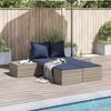 vidaXL Double Sun Lounger Grey, Navy Blue