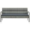 vidaXL Patio 3-Seater Sofa Grey