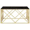 vidaXL Coffee Table Gold Stainless Steel 39.4 x 39.4 x 19.7 in