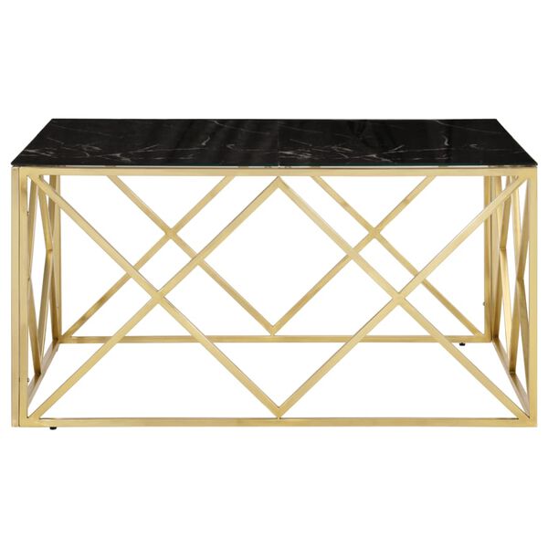 vidaXL Coffee Table Gold Stainless Steel 39.4 x 39.4 x 19.7 in