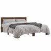 vidaXL Bed Frame Brown Oak Engineered Wood, Metal King Size Modern