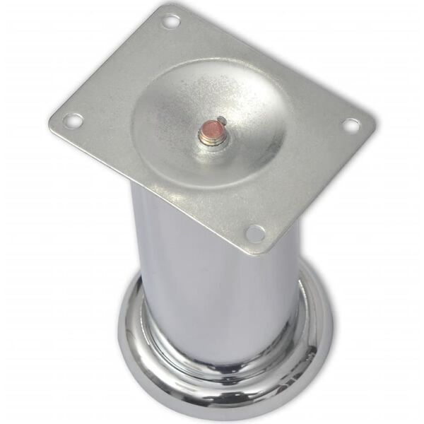 vidaXL Sofa Leg Set of 8 Chrome Iron Sofa Legs Cylindrical Modern