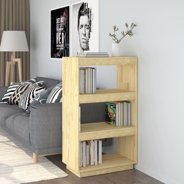 vidaXL Book Cabinet Pine Solid pinewood Medium Book Cabinet