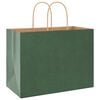 vidaXL Paper Bags 250 pcs with Handles Green 32x17x25 cm