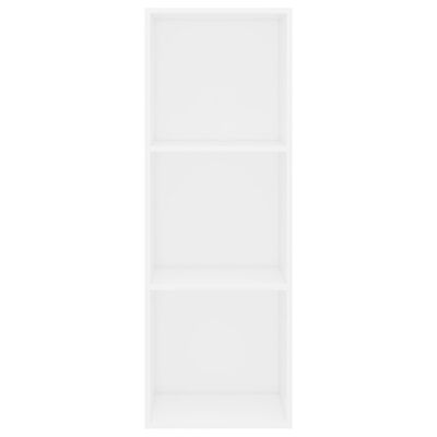 vidaXL 3-Tier Book Cabinet White 15.7"x11.8"x44.9" Engineered Wood