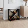 vidaXL Wine Cabinet Black 24.4"x9.8"x24.4" Solid Wood Pine