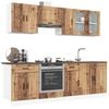 vidaXL Kitchen Cabinet Set Old Wood Engineered Wood and Glass Large