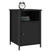 vidaXL Bedside Cabinet Black Engineered wood, Iron Medium