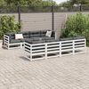 vidaXL Garden Sofa Set White Solid pine wood Large Modular