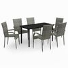 vidaXL Garden Dining Set Grey and Black