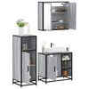 vidaXL Bathroom Furniture Set Grey Sonoma Engineered wood, metal, glass