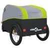 vidaXL Bike Trailer Black and Green 99.2 lb Iron