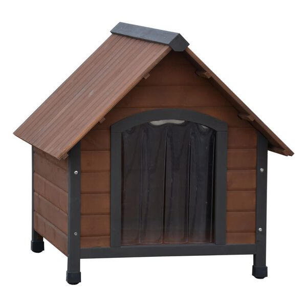 @Pet Dog House Rustique Brown Wood 40.2 x 32.3 x 34.3 in Sturdy