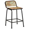 vidaXL Bar Stool Set of 4 Brown and black Solid reclaimed wood, iron