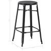 vidaXL Bar Stool Set of 2 Black Powder-coated steel Standard Durable