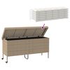 vidaXL Patio Storage Box with Wheels Beige 63.0x21.7x29.5" Poly Rattan