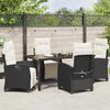 vidaXL Garden Dining Set with Cushion 5 pcs Black Poly Rattan