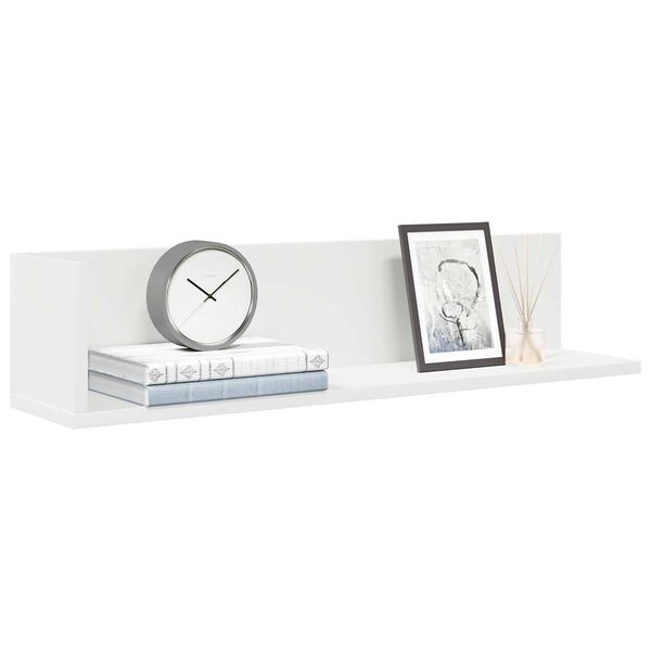 vidaXL Wall Shelf White Engineered wood Medium Floating Wall Shelf