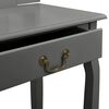vidaXL Dressing Table with Stool Grey 25.6x14.2x50.4" Paulownia Wood MDF