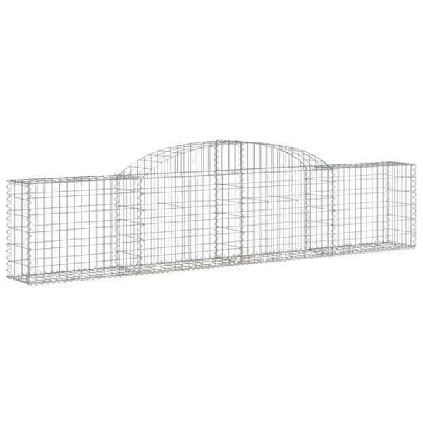 vidaXL Gabion Basket Set of 6 Silver Galvanized Iron Large