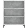 vidaXL Bookcase Concrete Grey Engineered Wood, Metal
