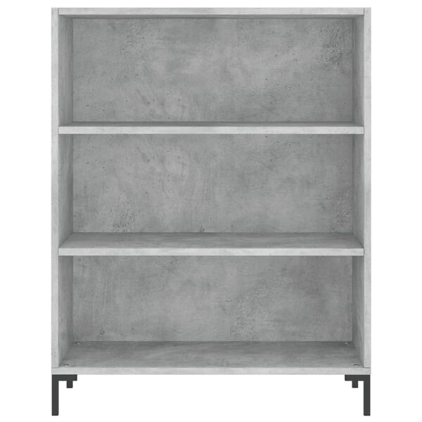 vidaXL Bookcase Concrete Grey Engineered Wood, Metal