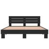 vidaXL Bed Frame Black Engineered wood, metal, plywood Full Durable