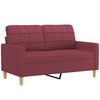 vidaXL Sofa Set Wine Red 100% polyester fabric, metal frame, plywood Small