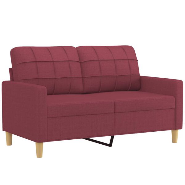vidaXL Sofa Set Wine Red 100% polyester fabric, metal frame, plywood Small