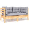 vidaXL Garden Lounge Set Grey Solid pinewood, Polyester