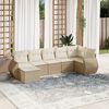 vidaXL Garden Sofa Set Beige with cream white cushions