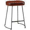 vidaXL Bar Stool Set of 2 Dark Brown Powder-Coated Iron Medium Durable