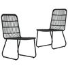vidaXL Dining Set Black Poly rattan, powder-coated steel, glass 31.5 in