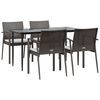 vidaXL Garden Dining Set Brown, Black, Cream White