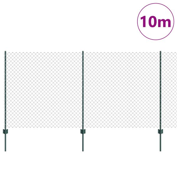 vidaXL Fence and Post Green 3.94 x 32.81 ft Steel