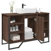 vidaXL Bathroom Sink Cabinet Brown Oak Engineered Wood, Metal Medium