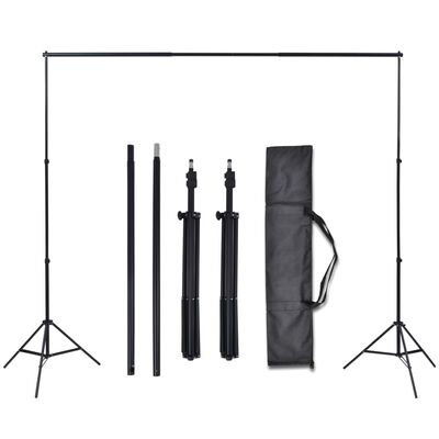 vidaXL Photo Studio Kit 3 Cotton Backdrops Adjustable Frame 10x10 ft
