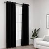 vidaXL Linen-Look Blackout Curtains with Grommets 2pcs Black 140x88.6 "