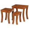 vidaXL Nesting Table Brown with a honey touch finish Solid acacia wood
