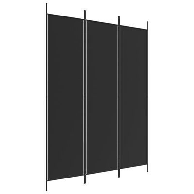 vidaXL 3-Panel Room Divider Black 59.1"x78.7" Fabric