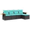 vidaXL Patio Sofa Set Black and Blue