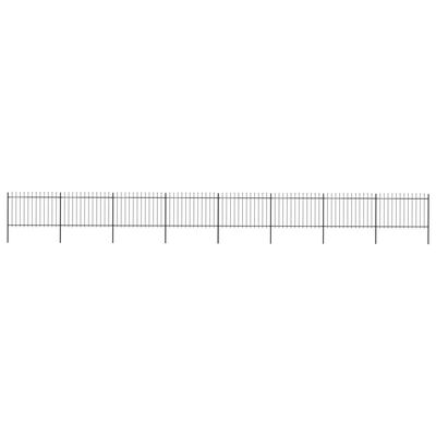 vidaXL Garden Fence with Spear Top Steel 535.4"x47.2" Black