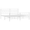 vidaXL Metal Bed Frame White Steel 76 x 80 in Metal Bed Frame