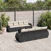 vidaXL Garden Sofa Set Black and Cream White PE rattan 98.4 in