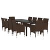vidaXL Garden Dining Set Brown Poly rattan Large Stackable
