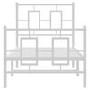 vidaXL Bed Frame White Powder-coated steel Twin Bed Frame Rectangular